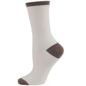 Memoi Women's Soft Tipped Flat Knit Cashmere Blend Crew Socks - 1 of 3