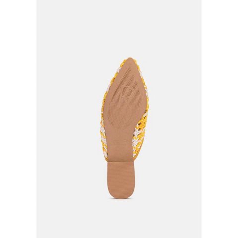 Женские сабо Rag & Co Womens Mariana Woven Flat Mules With Tassels 8