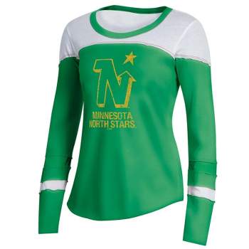 NHL Minnesota North Stars Women's Vintage Long Sleeve Polo T-Shirt