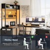 Whizmax U Shaped Desk with Monitor Stand and LED Lights, Large Corner Office Desk with 4 Drawers, U Shaped Computer Desk with Power Outlets - 4 of 4
