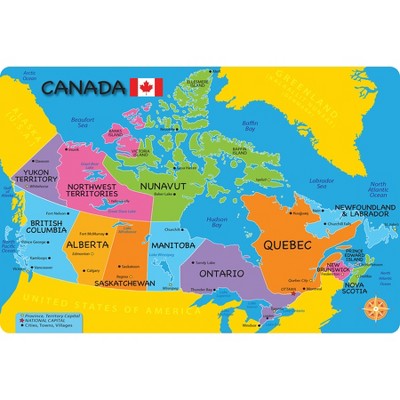 Ashley Productions® Smart Poly™, The Original Fun Mat™, Welcome Mat, 15.5" x 23.5", Canada Map