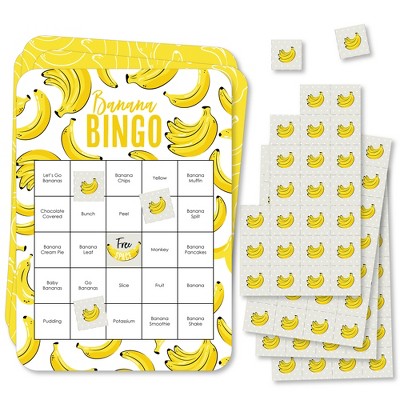 Big Dot of Happiness Let’s Go Bananas - Bingo Cards and Markers - Tropical Party Bingo Game - Set of 18