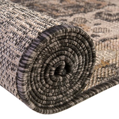 Charcoal Elegance 9' x 12' Synthetic Outdoor Traditional Rug