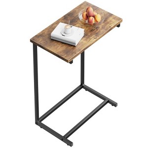 C-shaped End Side Coffee Tray Sofa Table Laptop TV Snack Stand, Metal Frame, Suitable for coffee tables, sofas, living rooms, bedrooms - 1 of 2