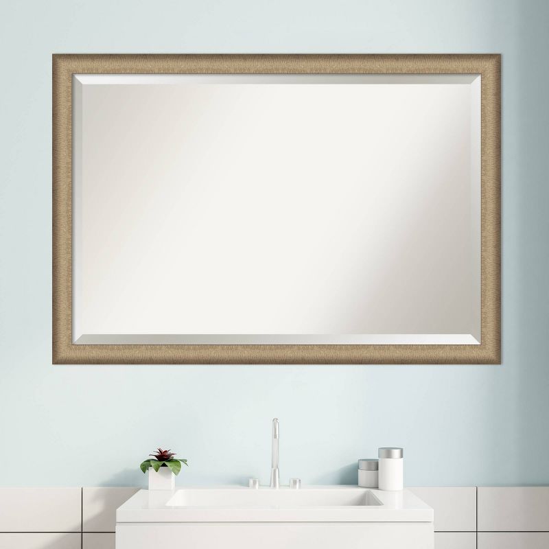 Elegant Brushed Framed Bathroom Vanity Wall Mirror - Amanti Art, 6 of 12