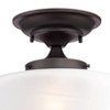 Regency Hill Schoolhouse Rustic Farmhouse Ceiling Light Semi Flush Mount Fixture 12" Set of 2 Bronze Metal White Glass Shade for Bedroom - 2 of 4