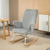 HOMCOM Accent Rocking Chairs, Upholstered Nursery Glider Rocker, Modern Armchair, Wingback Chair for Living Room and Bedroom - image 3 of 4