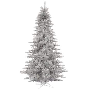 Vickerman Silver Tinsel Fir Artificial Christmas Tree