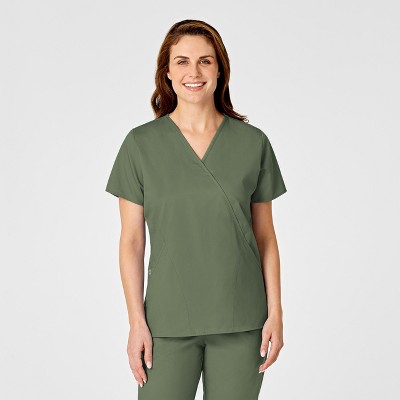 Wink WonderWORK Women's Mock Wrap Scrub Top