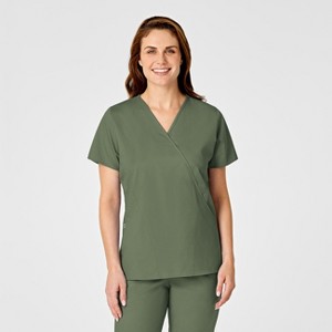 Wink WonderWORK Women's Mock Wrap Scrub Top - 1 of 4