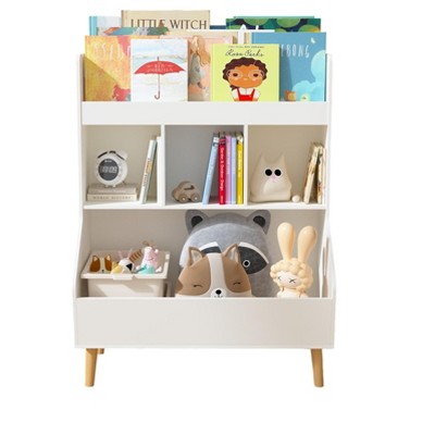 TIRAMISUBEST 5-Tier Toy Storage Organizer & Buffet Cabinet - White Kids Room Organizer with Shelves for Books, Toys & Decor
