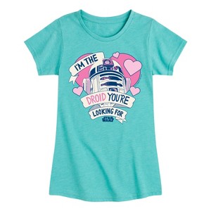 Girls' - Star Wars - Valentine Droid You're Looking For Fitted Short Sleeve Graphic T-Shirt - 1 of 4