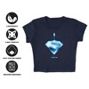 Women's Superman 2025 Look Up Shield Cap Sleeve Baby Rib Crop Top - 4 of 4