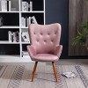Roundhill Furniture Doarnin Contemporary Silky Velvet Tufted Button Back Accent Chair, Mauve - 3 of 4