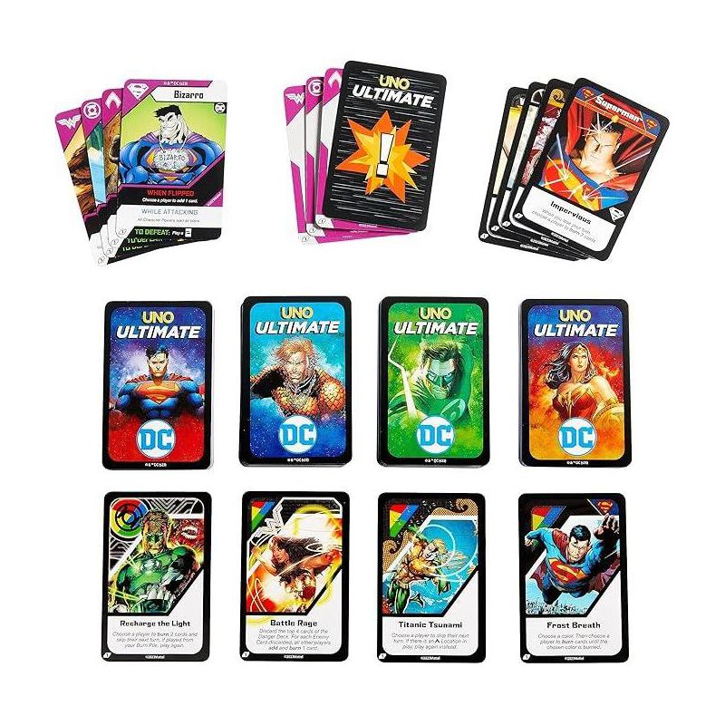 UNO Ultimate DC Card Game for Kids & Adults with 4 Character Decks, 4 Collectible Foil Cards & Special Rules, 5 of 7
