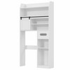 VECELO Over The Toilet Storage Cabinet, Storage Cabinet with Door & Toilet Paper Holder Stand, Space-Saving Toilet Rack, White - 2 of 4