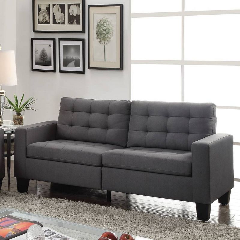 72&#34; Earsom Linen Sofa Gray - Acme Furniture, 1 of 7