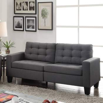 72" Earsom Linen Sofa Gray - Acme Furniture