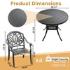 5-Piece Cast Aluminum Outdoor Dining Set: Round Table, Stackable Chairs & Brown Cushions - All-Weather Patio Furniture for Your Backyard - 4 of 4