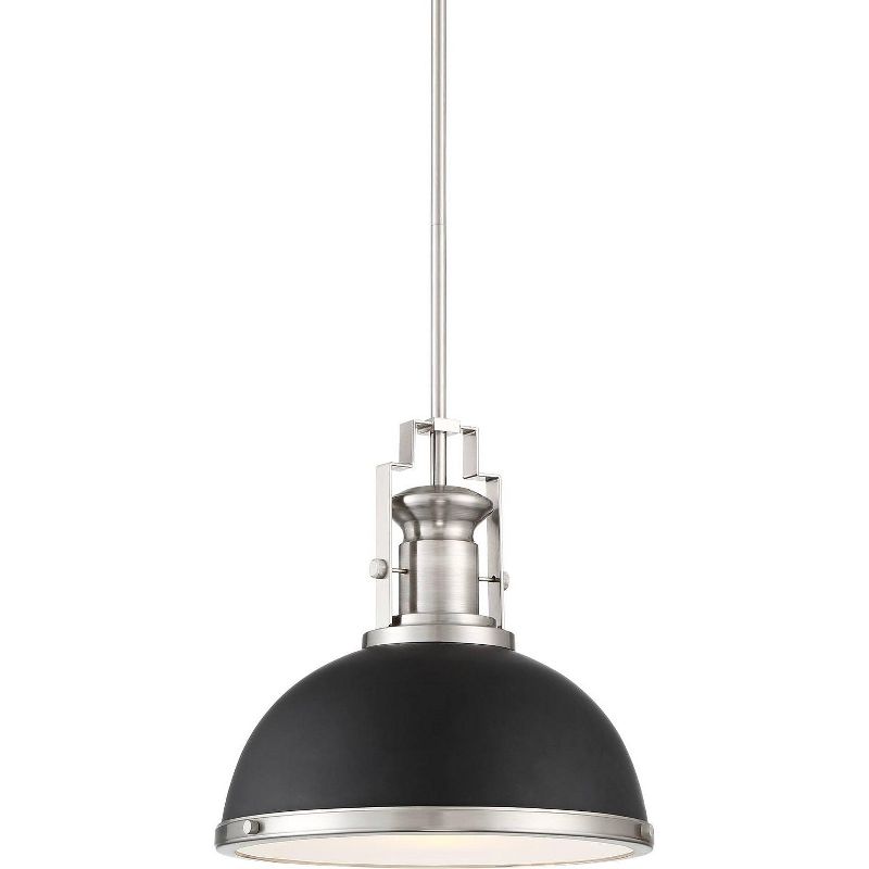 Possini Euro Design Black Brushed Nickel Dome Mini Pendant Light 13" Wide Modern Fixture for Kitchen Island Dining Room, 1 of 9