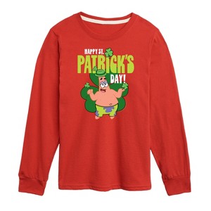 Boys' - SpongeBob Squarepants - Happy St Patricks Day Long Sleeve Graphic T-Shirt - 1 of 4