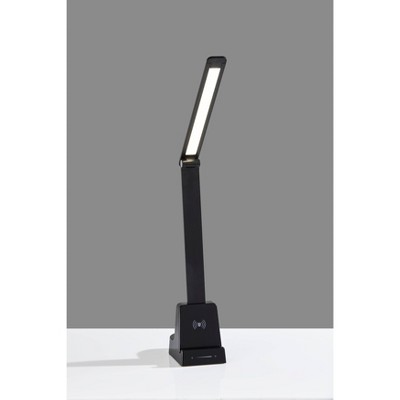 Matte Black Adjustable LED Desk Lamp with Wireless Charging
