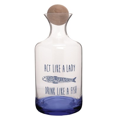 Beachcombers Act Like A Lady Drink Like a Fish Decanter Coastal Beach Decor Decoration