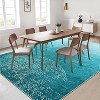 Washable Rugs Modern Abstract Semicircular Floral Print Area Rug Soft Touch Throw Carpet for Living Room Stain Resistant Throw Carpet - 3 of 4
