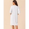 cheibear Women's Waffle 3/4 Sleeves Spa Bathrobe Loungewear Zipper Up One Piece Pajama Robes - 3 of 4