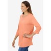 Woman Within Plus Size Perfect Three-Quarter Sleeve V-Neck Tee - 4 of 4
