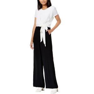 maison Jules Womens Colorblocked Tie-Front Jumpsuit - 1 of 1