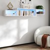VYNXARIA 65.35in Wall Mounted Floating TV Stand with 20 Color LEDs and Charging Station,White - 2 of 4