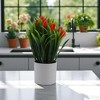 Unique Bargains Artificial Plants Tulip Decorative Pot Plastic 3.15"x3.15"x9.84" 1 Pc - 2 of 4