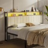 Pinmoco Full/Queen/King Upholstered Headboard LED Linen Upholstered Storage Headboard with Charging Station for Bed Frame - 2 of 4