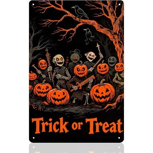 Lomsoe Halloween Funny Metal Signs Pumpkin Head & Ghost Legion Design Outdoor Home Wall Decoration For Bars Restaurants Halloween Enthusiasts 8x12in. - 1 of 4