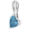 Pompeii3 2ct Blue Topaz Women's Heart Pendant in 14k Gold Necklace 6mm Tall - 2 of 4