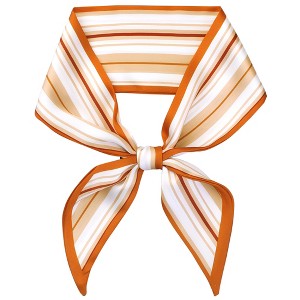 INSPIRE CHIC Women's Stripes Contrast Color Skinny Long Satin Silky Neck Scarves 1Pc - 1 of 4