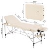 YOUNIKE Adjustable Massage Bed Professional Aluminum Alloy 3 Folding Lash Table with Armrests Portable Facial Spa Tattoo Bed - 2 of 4