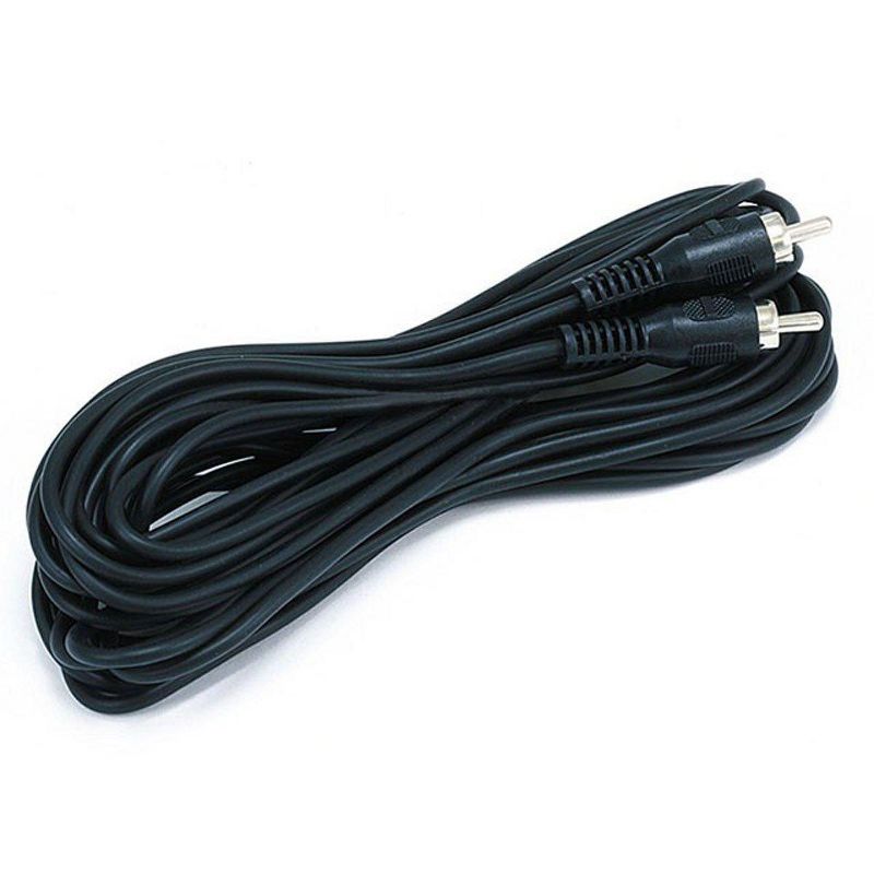 Monoprice Single-Channel Cable - 25 Feet - Black | RCA Plug/Plug Male/Male, ideal for short, low-frequency connections, 1 of 3