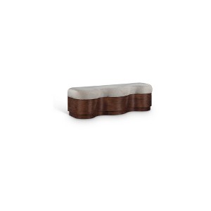 Meridian Furniture,Savoy Velour Fur Fabric Bench - 1 of 4