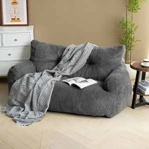Pamapic Bean Bag Chair, Cozy Corduroy Lazy Bean Bag Sofa, 2 Seat for Home-Gray - 1 of 4