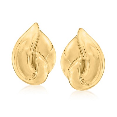 Ross-Simons Italian 18kt Gold Over Sterling Teardrop Clip-On Earrings