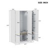 LOVMOR 6-Doors Wooden Wardrobe Storage with a Hanging Rail & 2 Shelves for Bedroom, Home Room - 4 of 4