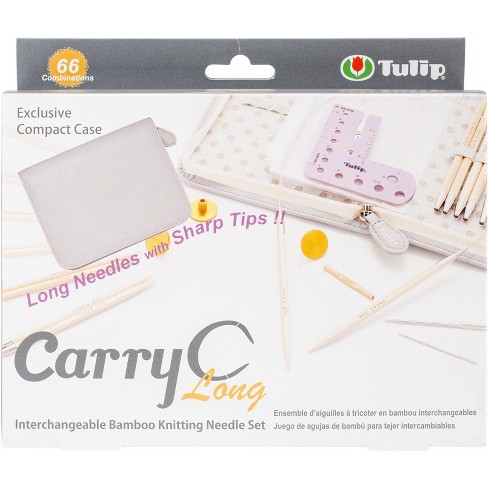 Tulip Carryc Long Interchangeable Bamboo Knitting Needle Set-sizes