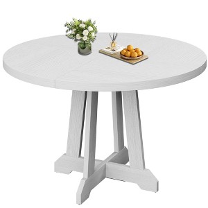 Round Dining Table for 4, 47-inch Circle Pedestal Table for Kitchen and Dining Room - 1 of 4