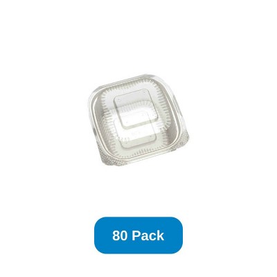 StalkMarket 6" x 6" x 3" Clamshell Container Clear PLA - Pack of 80