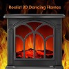 SKONYON 3D Flame Electric Fireplace Heater Infrared Space Warmer Black - 3 of 3
