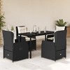 vidaXL Garden Dining Set Black (Table, Chairs), Cream White (Cushions) - 2 of 4
