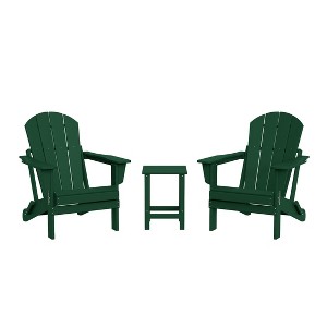 WestinTrends Malibu HDPE Outdoor Patio Folding Poly Adirondack Conversation Set (3-Piece) - 1 of 4
