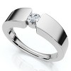 Pompeii3 Men's 1/4Ct Diamond Solitaire Wedding/Anniversary Ring 14k Gold or Pt Lab Created - 3 of 4
